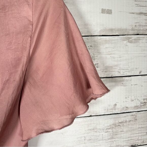 Show Me Your Mumu Gia Tie Front Romper Petal Pink Rose Medium - Picture 8 of 10